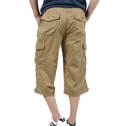 Men Summer Casual Baggy Multi Pocket Military Shorts Knee Length Cargo Pants Loose Breeches Male Tactical Shorts Plus Size 5XL