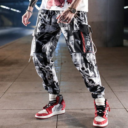 Mens Fashion Multi Pockets Cargo Harem Jogger Pants Men Hip Hop Fashion Casual Track Trousers Streetwear Harajuku New Men Sweatpants
