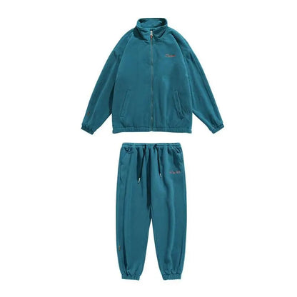 Spring and  Autumn New Fleece Knitted Coat Men's Loose Couple Suit Versatile High Street Style