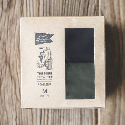 Maden 2pcs Solid Cotton Men's T-shirts Short-sleeved Round Neck Black White T-Shirt Classic Heavyweight Oversized Tees Tops