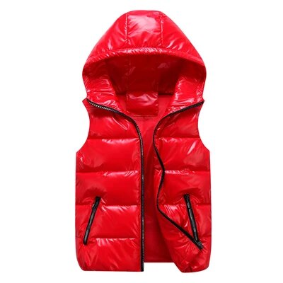 Men's Vest Winter Fashion Silver Male Cotton-Padded Hooded Coats Sleeveless Jackets Casual Thick Waistcoats Mens Clothing