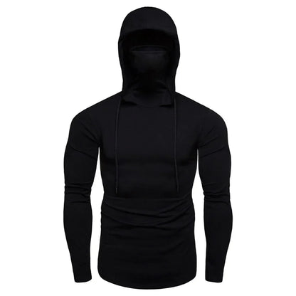 New Men Solid Black Gray Hoodie Long Sleeve Hooded Sweatshirt For Man Sports Fitness Gym Running Casual Pullover Tops