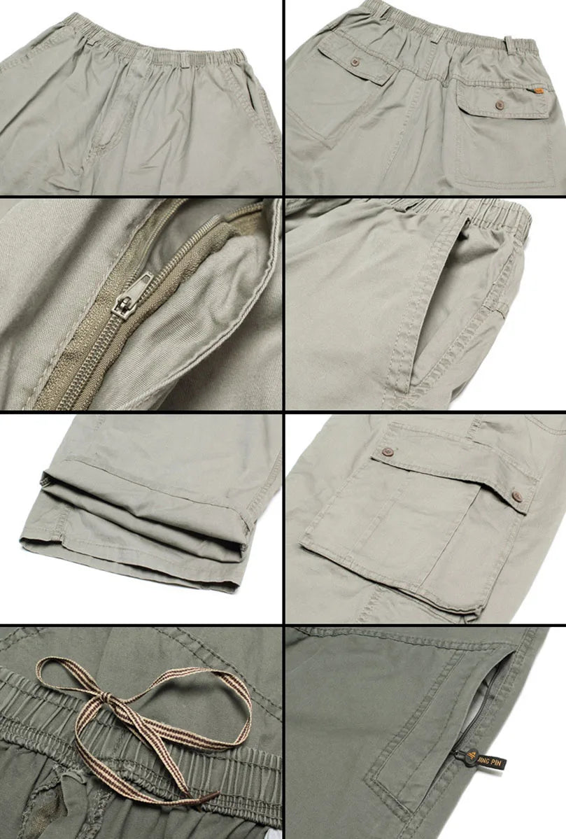 Men Plus Large Size Cargo Pants Cotton Straight Oversize Tracksuit Wide Leg Tactical Baggy Trousers Spring Summer 5XL 6XL