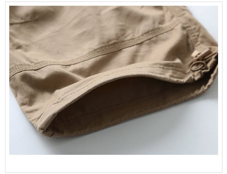 Men Summer Casual Baggy Multi Pocket Military Shorts Knee Length Cargo Pants Loose Breeches Male Tactical Shorts Plus Size 5XL