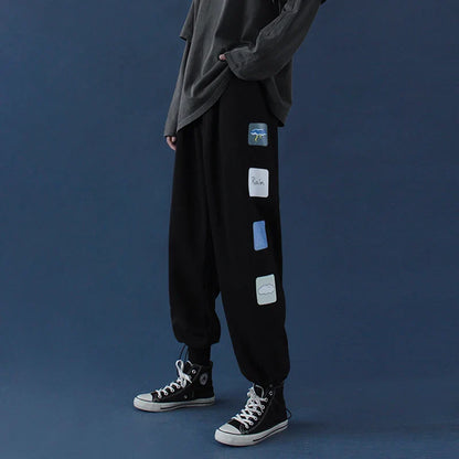 saferido Strange taste casual pants autumn and winter Korean students' slim and versatile loose straight HIP HOP  wide leg sports pants