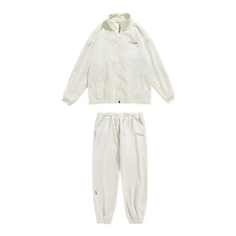 Spring and  Autumn New Fleece Knitted Coat Men's Loose Couple Suit Versatile High Street Style