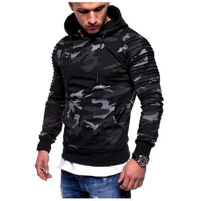 Hoodies Mens Casual Slim Camouflage Windbreaker Sweatshirt Hooded Mens Streetwear Hip Hop Hoodies Sportswear Tracksuits