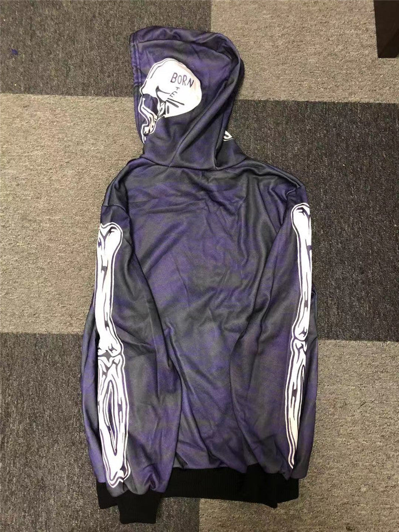 man hoodies Size S-4XL Hoody Tops Fashion Hi Street Cardigan Hoodies Skull Painted Streetwear Sweatshirts Hip Hop Graffiti