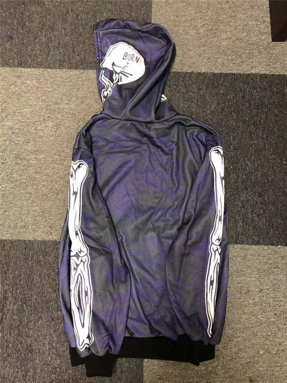 man hoodies Size S-4XL Hoody Tops Fashion Hi Street Cardigan Hoodies Skull Painted Streetwear Sweatshirts Hip Hop Graffiti