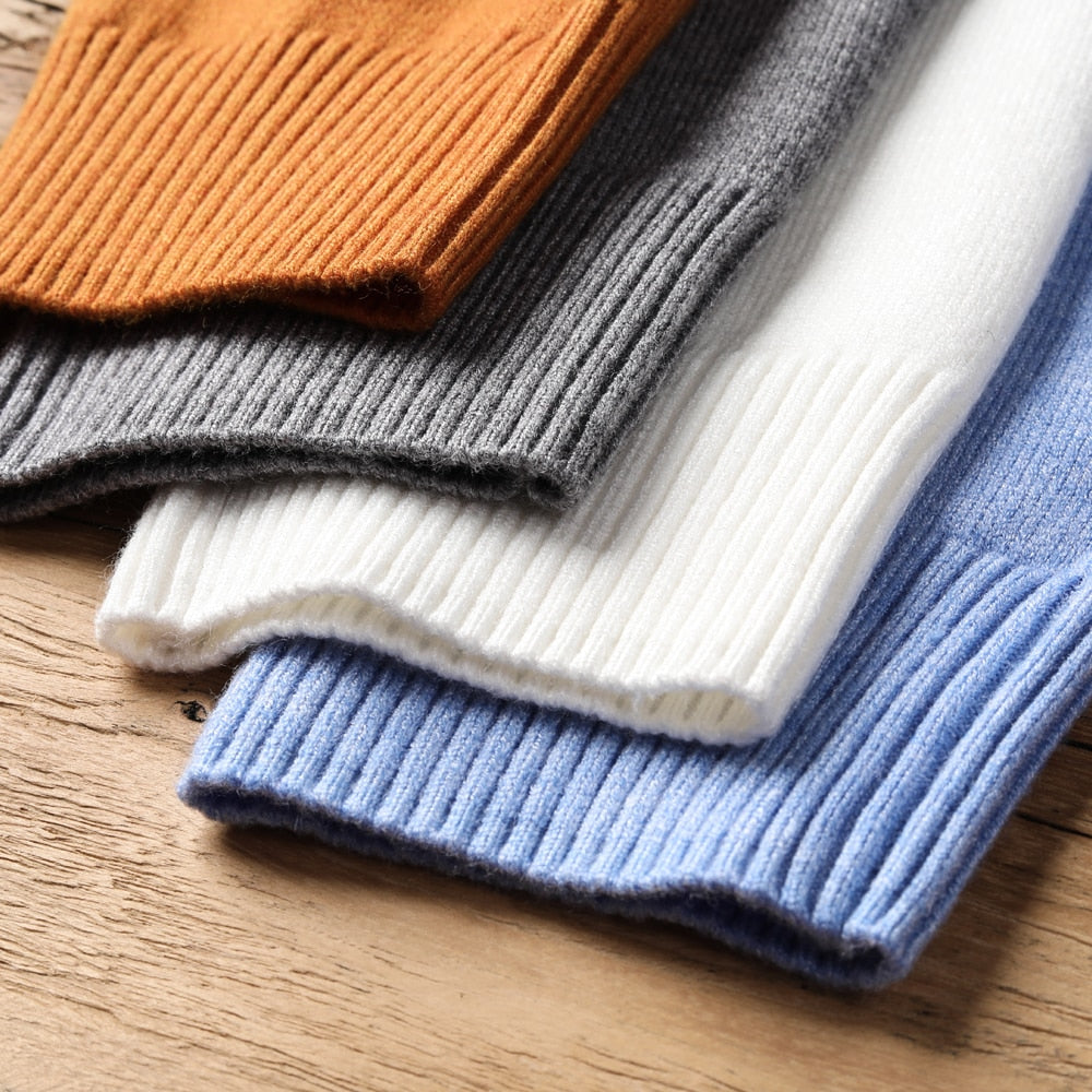 Autumn Winter Men's Warm Turtleneck Sweater High Quality Fashion Casual Comfortable Pullover Thick Sweater Male Brand