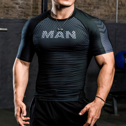 Men Running Compression T-shirt Short Sleeve Sport Tees Gym Fitness Sweatshirt Male Jogging Tracksuit Homme Athletic Shirt Tops