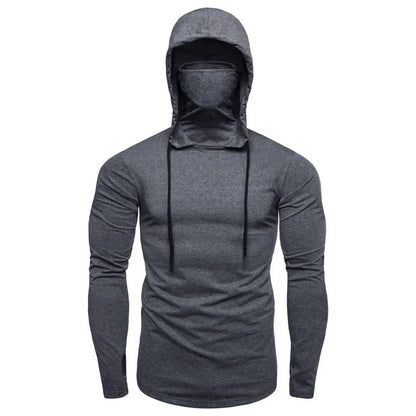 New Men Solid Black Gray Hoodie Long Sleeve Hooded Sweatshirt For Man Sports Fitness Gym Running Casual Pullover Tops