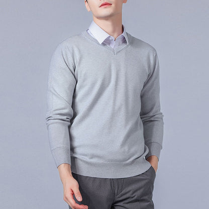 Men's Sweaters Cashmere Blend Knitting V-neck Pullovers Hot Sale Spring&Winter Male Wool Knitwear High Quality jumpers Clothes