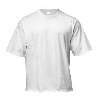 Mens Oversized Fit Short Sleeve T-shirt With Dropped Shoulder Loose Hip Hop Fitness T Shirt Summer Gym Bodybuilding Tops Tees
