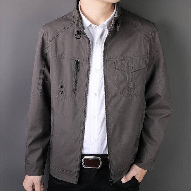 Spring and Autumn Jacket Men's Jacket Slim Business Coat Thin Casual Solid Color Top jackets for Mens