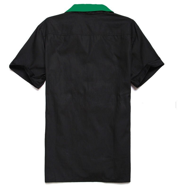 Plus Size Vertical Striped Shirts For Men Overhemden Heren Blouse Men's Short Sleeve Industrial Shirt, Button-Down Dress