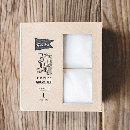 Maden 2pcs Solid Cotton Men's T-shirts Short-sleeved Round Neck Black White T-Shirt Classic Heavyweight Oversized Tees Tops