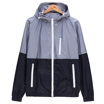 Men Casual Spring Autumn Lightweight Jacket  Arrival Hooded Contrast Color Zipper up Jackets Outwear Cheap