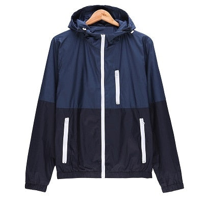 Men Casual Spring Autumn Lightweight Jacket  Arrival Hooded Contrast Color Zipper up Jackets Outwear Cheap