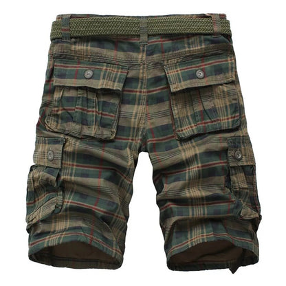 Men Shorts Fashion Plaid Beach Shorts Mens Casual Camo Camouflage Shorts Military Short Pants Male Bermuda Cargo Overalls