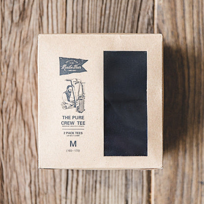 Maden 2pcs Solid Cotton Men's T-shirts Short-sleeved Round Neck Black White T-Shirt Classic Heavyweight Oversized Tees Tops