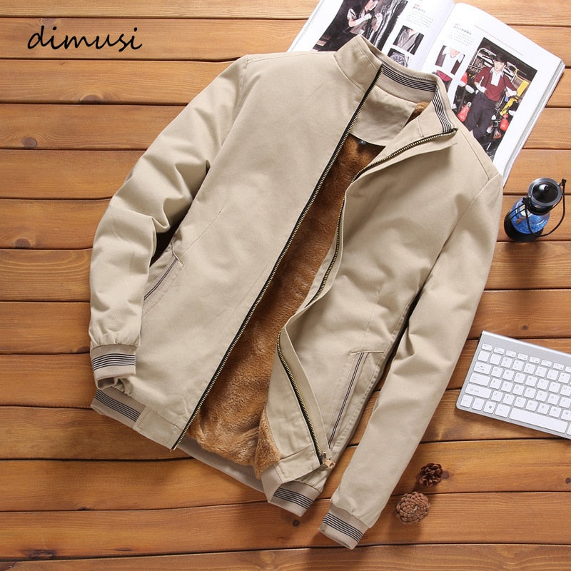 Autumn Mens Bomber Jackets Casual Male Outwear Fleece Thick Warm Windbreaker Jacket Mens Military Baseball Coats Clothing