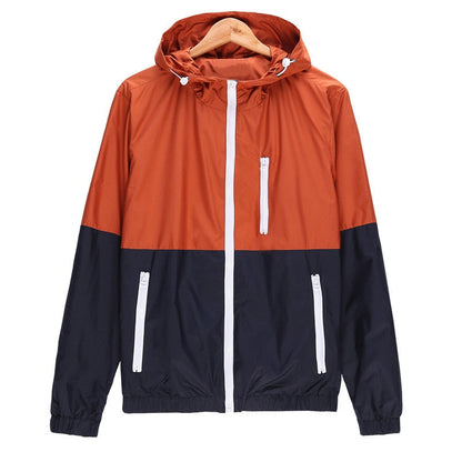 Men Casual Spring Autumn Lightweight Jacket  Arrival Hooded Contrast Color Zipper up Jackets Outwear Cheap