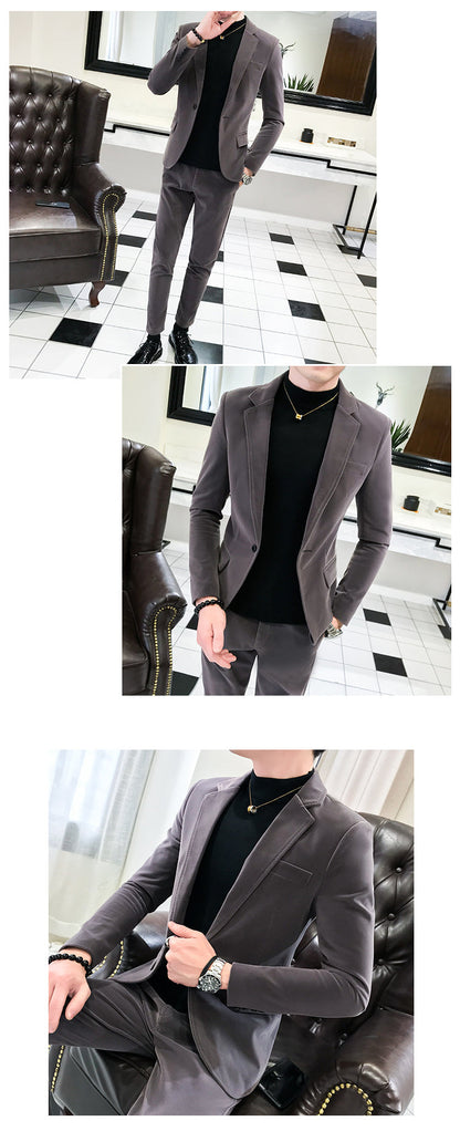 Elegant Wine Red Suits Mens Velvet Luxury Suits For Mens Groom Wedding Velour Suits Gentlemen Dress 2 pcs Flannel Green Burgundy