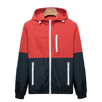Men Casual Spring Autumn Lightweight Jacket  Arrival Hooded Contrast Color Zipper up Jackets Outwear Cheap