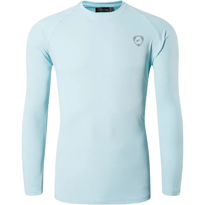 Jeansian Men's UPF 50+ UV Sun Protection Outdoor Long Sleeve Tee Shirt Tshirt T-Shirt Beach Summer LA245 White