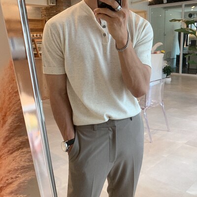 HALF BUTTON SHORT SLEEVE