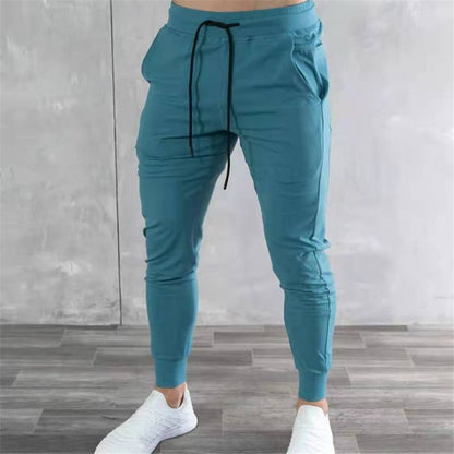 Spring and Autumn New Stretch Tight Jogging Pants Men's Running Black Pure Cotton Gym Sports Men's Fashion Street Fitness Pants