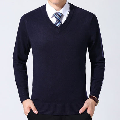 New Fashion Brand Sweater Mens Pullover V Neck Slim Fit Jumpers Knitting Thick Warm Autumn Korean Style Casual Mens Clothes