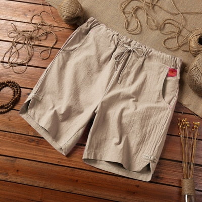 Summer Loose Shorts Men Hip Hop Casual Mens Shorts Cotton Linen Breathable Short Pant Plus Size Male Shorts
