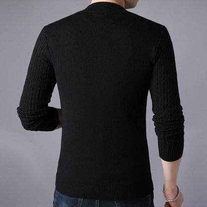 Spring Men's Sweater Cardigan Solid Long Sleeve Knitted Coat Full Zipper Casual Wool Sweater Tide Slim Male Autumn Clothing