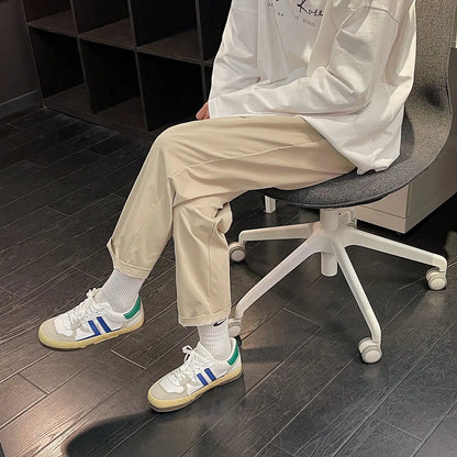 saferido Korean Style Men's Fashion Trend Slim Fit Casual Pants Khaki/black/Apricot Color Straight Pants High-quality Trousers M-5XL