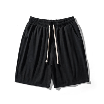 Fashion Cotton Line Shorts Men  Summer Beach Casual Shorts Solid Baggy Basic Pockets Shorts Streetwear Men's Clothing