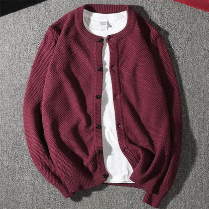 saferido Casual Men Sweatercoat Autumn Knit Cardigan Solid Color Korean Style Fashion Streetwear Wild Male Slim Tops Knitwear