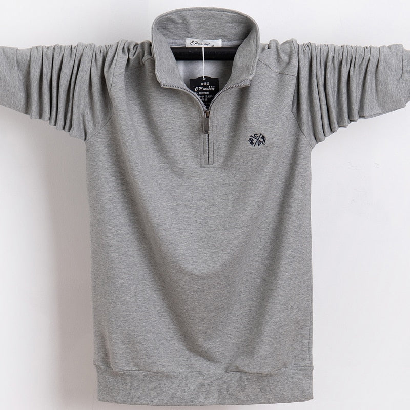 Men Polo Shirt  Pure Cotton Men Business Casual Male Polo Shirt Autumn Long Sleeve Stand Collar Polo Shirt Plus Size 5XL 6XL