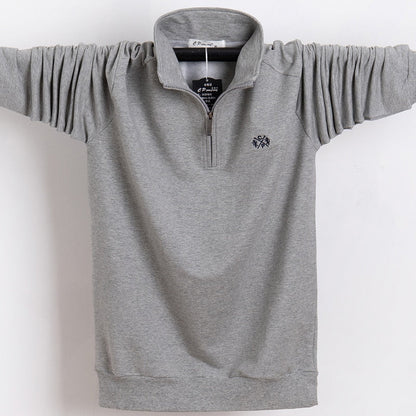 Men Polo Shirt  Pure Cotton Men Business Casual Male Polo Shirt Autumn Long Sleeve Stand Collar Polo Shirt Plus Size 5XL 6XL