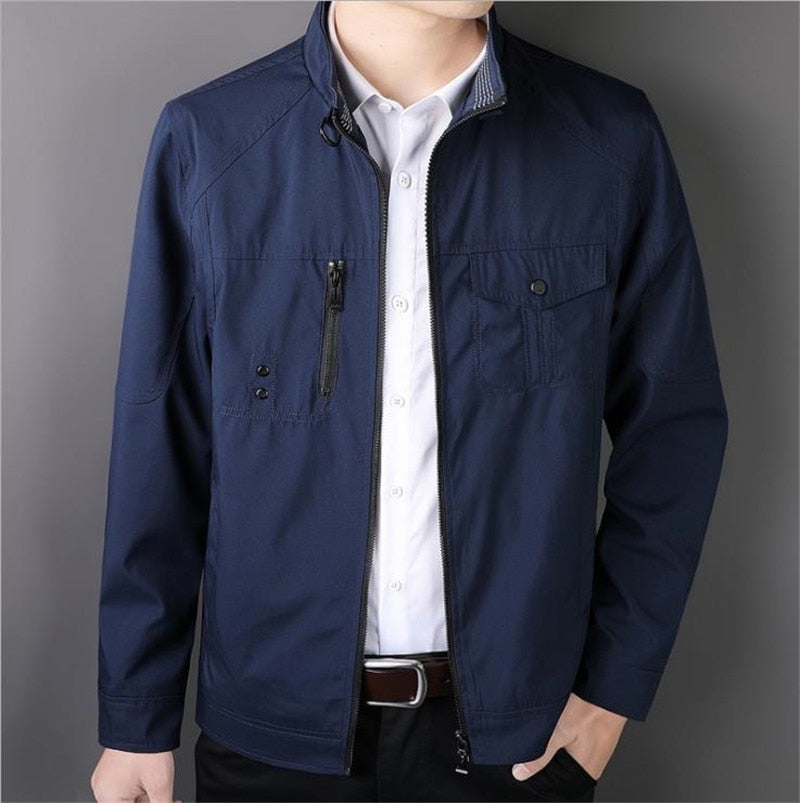 Spring and Autumn Jacket Men's Jacket Slim Business Coat Thin Casual Solid Color Top jackets for Mens