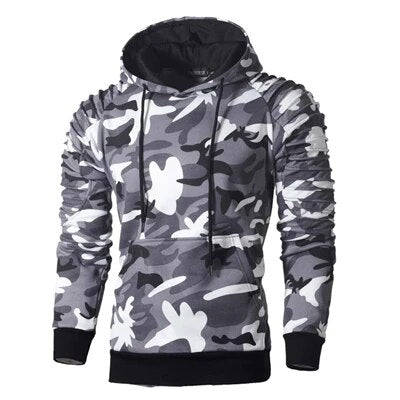 Hoodies Mens Casual Slim Camouflage Windbreaker Sweatshirt Hooded Mens Streetwear Hip Hop Hoodies Sportswear Tracksuits