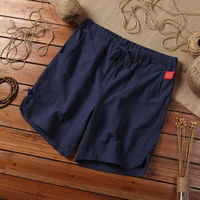 Summer Loose Shorts Men Hip Hop Casual Mens Shorts Cotton Linen Breathable Short Pant Plus Size Male Shorts