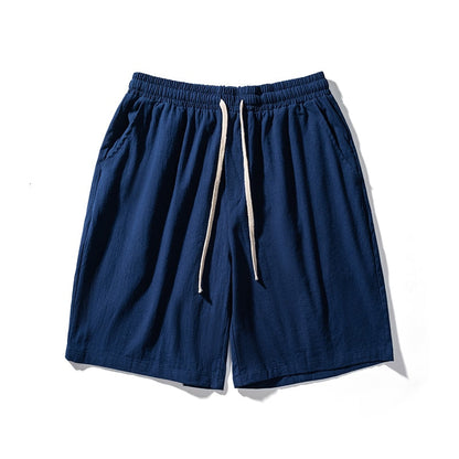 Fashion Cotton Line Shorts Men  Summer Beach Casual Shorts Solid Baggy Basic Pockets Shorts Streetwear Men's Clothing