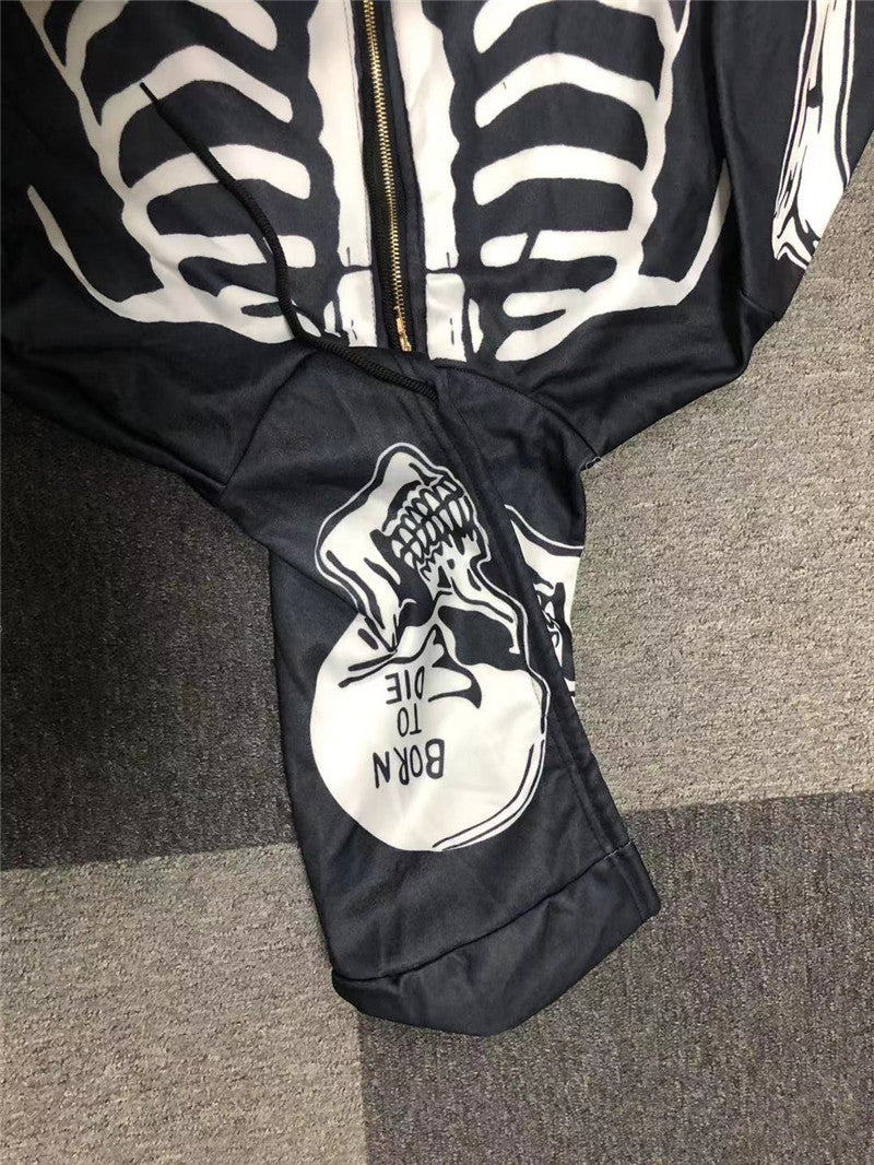 man hoodies Size S-4XL Hoody Tops Fashion Hi Street Cardigan Hoodies Skull Painted Streetwear Sweatshirts Hip Hop Graffiti