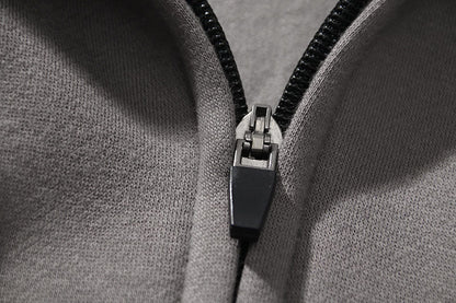 Brand Oversize Fleece Hoodies Sweatshirts Men Stereoscopic Letters Streetwear Hip Hop Casual Cotton Zipper Cardigan Couples Tops