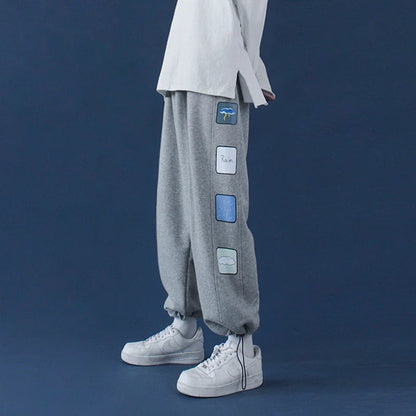 saferido Strange taste casual pants autumn and winter Korean students' slim and versatile loose straight HIP HOP  wide leg sports pants