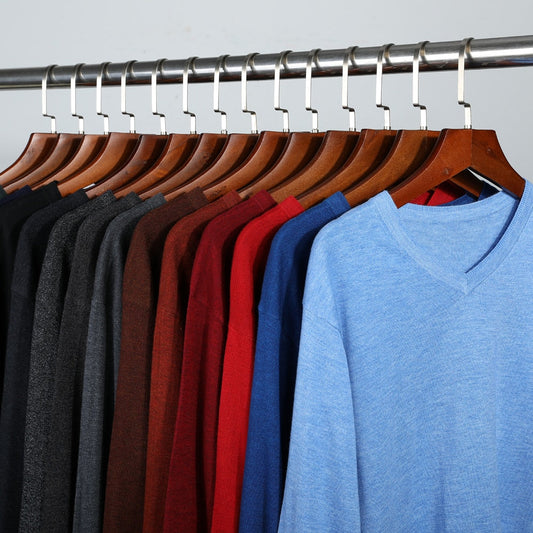 Autumn New Men's Thin Knit Sweater Business Casual V-neck Pullovers Classic Style Comfortable Slim Basic Sweater Male Brand