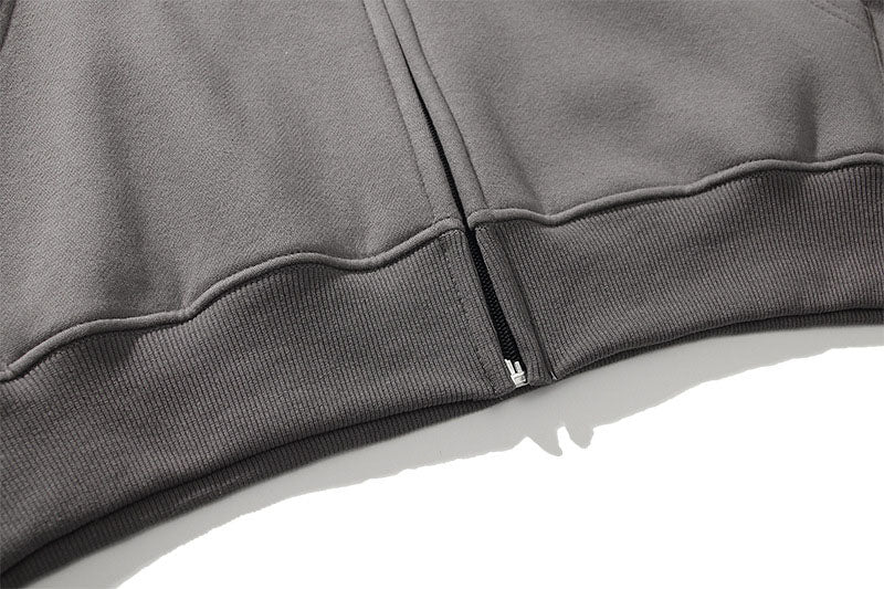 Brand Oversize Fleece Hoodies Sweatshirts Men Stereoscopic Letters Streetwear Hip Hop Casual Cotton Zipper Cardigan Couples Tops