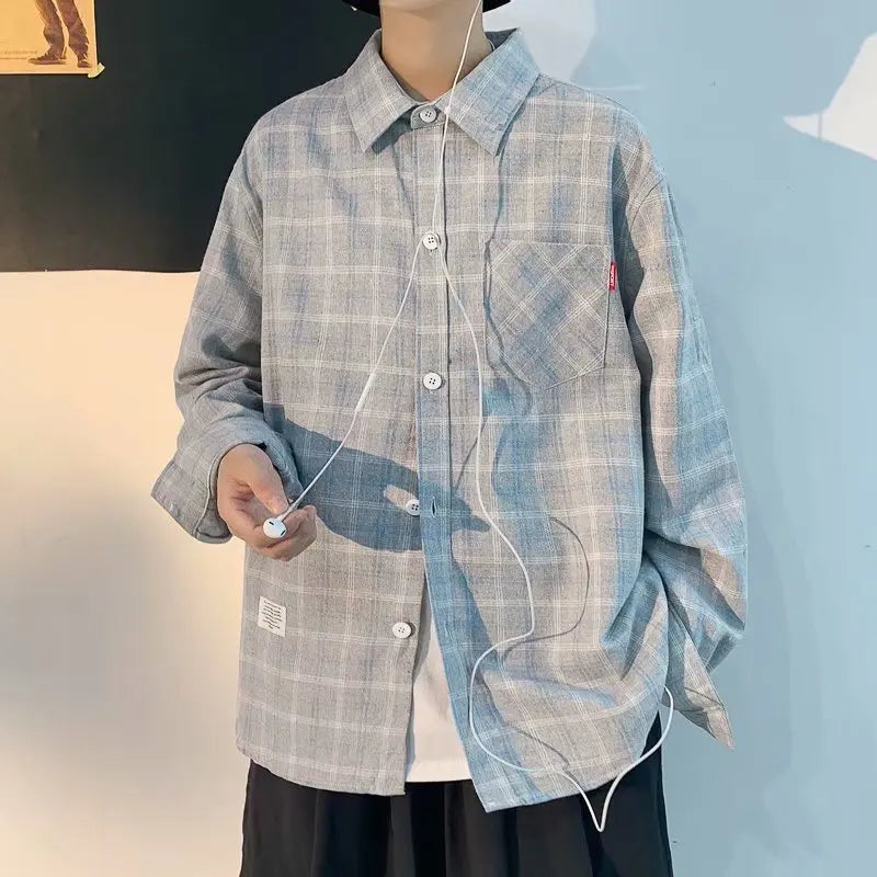 saferido Casual Plaid Shirt Men Slim Fit  Male Long Sleeve Shirts Men Fashion Plus Size M-3XL Spring New